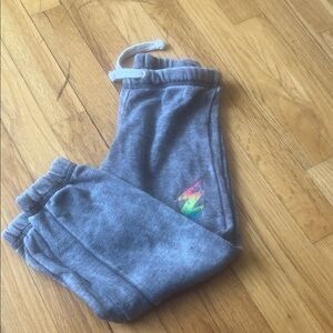 Play Six Kids Grey Sweatpants with rainbow lightning bolts size 5